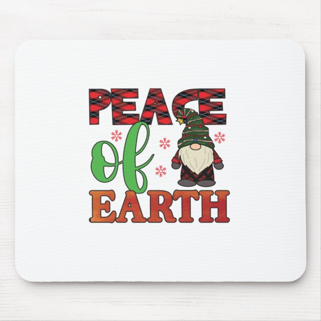 Merry Christmas Peace Of Earth Mouse Mat (Front)