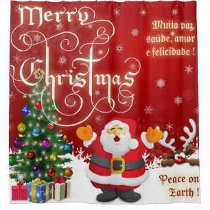 Merry Christmas Peace On Earth Shower Curtain