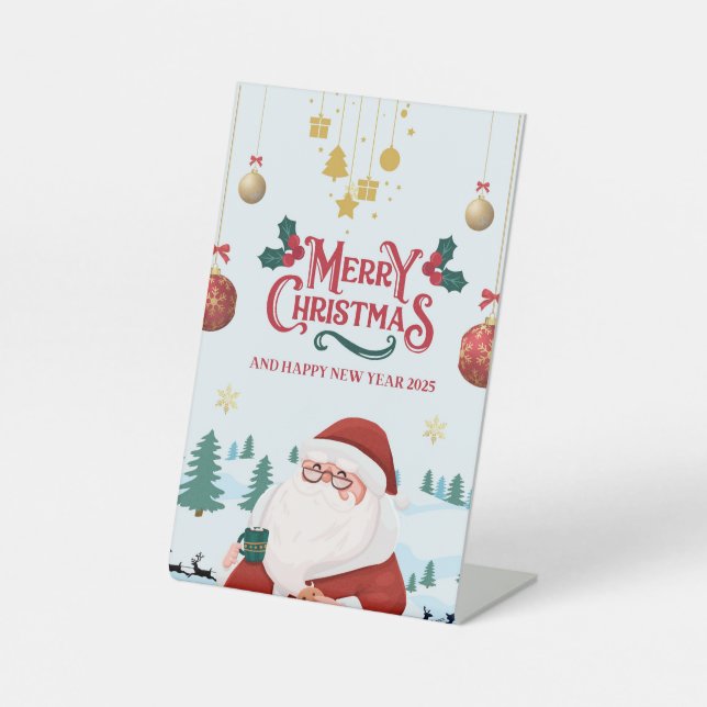 MERRY Christmas Pedestal Sign (Front)