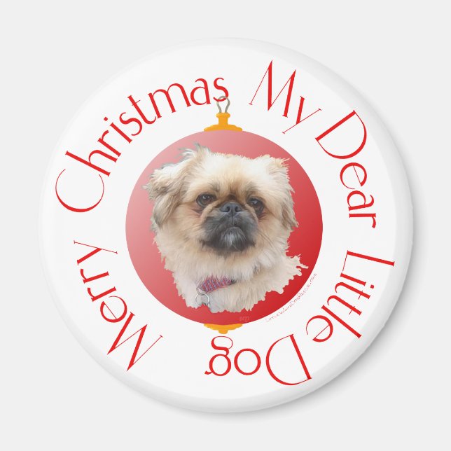Merry Christmas Pekingese Magnet (Front)