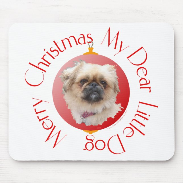 Merry Christmas Pekingese Mouse Mat (Front)