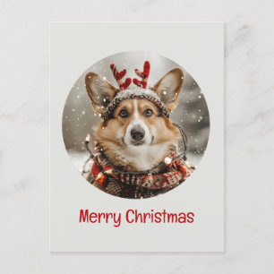 Merry Christmas Pembroke Welsh Corgi Dog Holiday Postcard