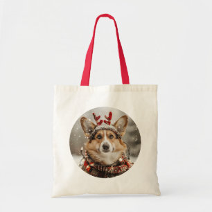 Merry Christmas Pembroke Welsh Corgi Dog Tote Bag