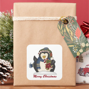 Merry Christmas penguin add message sticker