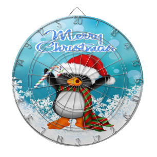 Merry Christmas Penguin Dart Board