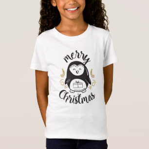 Merry Christmas Penguin Gift Funny Kids T-Shirt