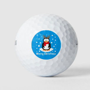 Merry Christmas Penguin Golf Balls