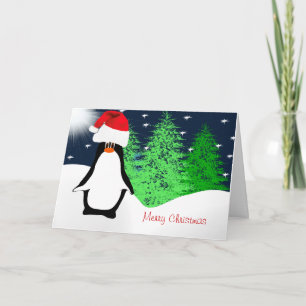 Merry Christmas Penguin Holiday Card