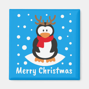 Merry Christmas Penguin Magnet