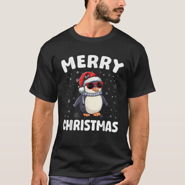 Merry Christmas Penguin Merry Xmas Funny Boy Girl  T-Shirt (Front)