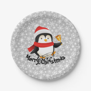 Merry Christmas penguin  Paper Plate