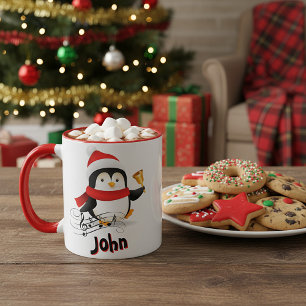 Merry Christmas penguin personalised Mug