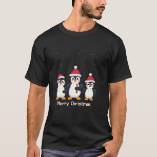 Merry Christmas Penguin Santa Hat Claus Animal Xma T-Shirt