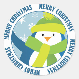 Merry Christmas Penguin Sticker
