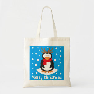 Merry Christmas Penguin Tote Bag