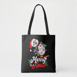 Merry Christmas Penguin Tote Bag