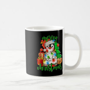 Merry Christmas Penguin Tree Lights Santa Hat Funn Coffee Mug