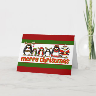 Merry Christmas Penguins Holiday Card