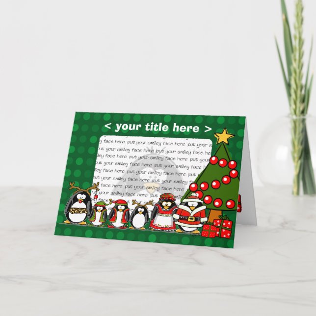 Merry Christmas Penguins Holiday Card (Front)