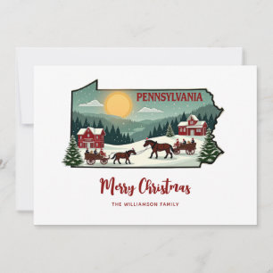 Merry Christmas Pennsylvania State Personalised  Holiday Card