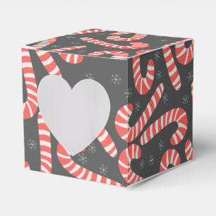Merry Christmas Peppermint Candy Canes Snowflakes Favour Box