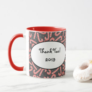 Merry Christmas Peppermint Candy Canes Snowflakes Mug