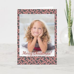 Merry Christmas Peppermint Candy Canes Snowflakes Note Card
