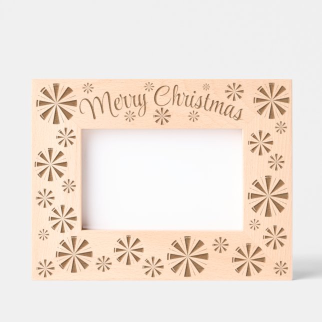 Merry Christmas Peppermint Candy Stripe Etched Frames (Front)