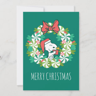Merry Christmas Peppermint Holiday Wreath Card
