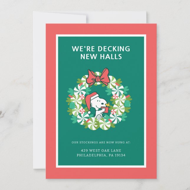 Merry Christmas Peppermint Holiday Wreath Card (Front)