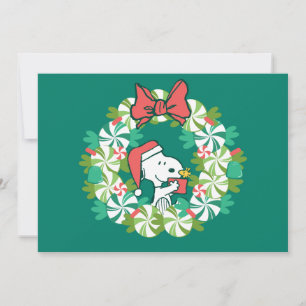 Merry Christmas Peppermint Holiday Wreath Card