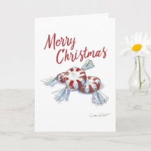 Merry Christmas Peppermints 5x7 Greeting Card