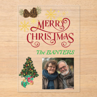 Merry christmas personalise  acrylic invitations