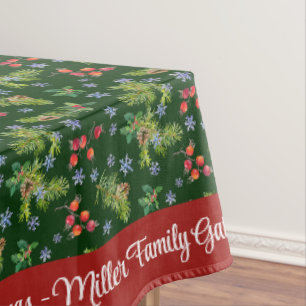Merry Christmas Personalise Family Name or Text Tablecloth