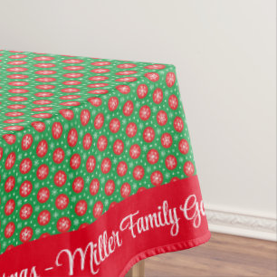 Merry Christmas Personalise Family Name or Text Tablecloth