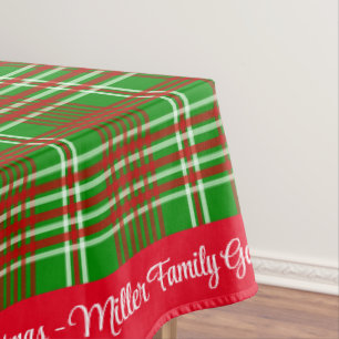 Merry Christmas Personalise Family Name or Text Tablecloth