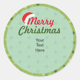 Merry Christmas Personalised Classic Round Sticker