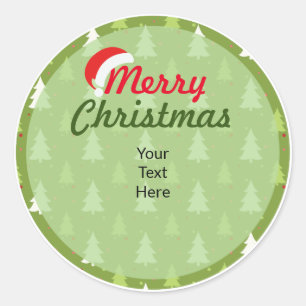 Merry Christmas Personalised Classic Round Sticker