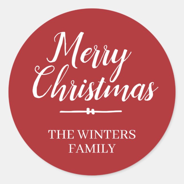 Merry Christmas Personalised Envelope Seal (Front)