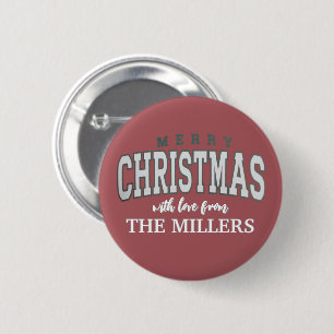 Merry Christmas Personalised Family Party 2025  6 Cm Round Badge