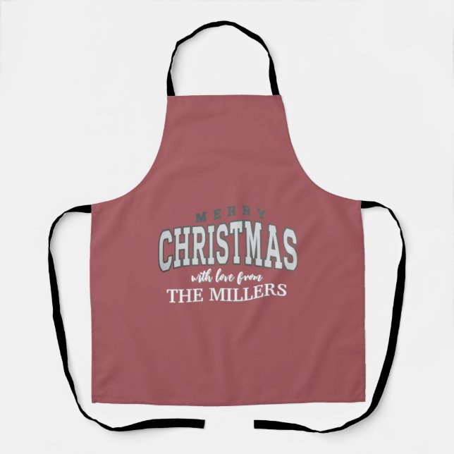 Merry Christmas Personalised Family Party 2025  Apron (Front)