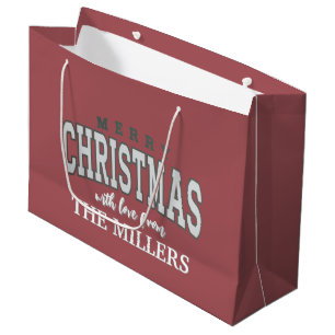Merry Christmas Personalised Family Party 2025 Large Gift Bag