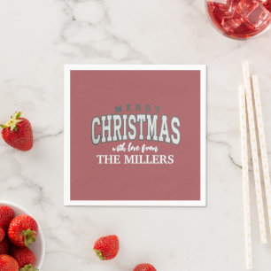 Merry Christmas Personalised Family Party 2025 Napkin