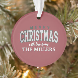 Merry Christmas Personalised Family Party 2025 Ornament
