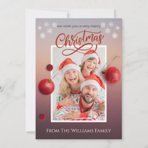 Merry Christmas Personalised Family Photo Card