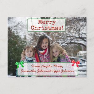 Merry Christmas personalised Family Photo Postcard