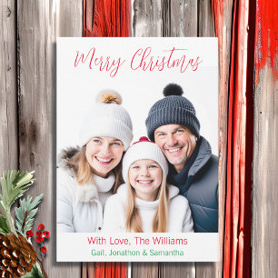 Merry Christmas   Personalised Family Picture Holiday Card