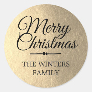 Merry Christmas Personalised Gold Envelope Seal