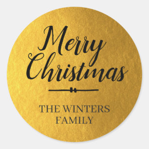 Merry Christmas Personalised Gold Envelope Seal