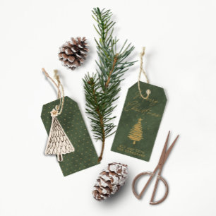 Merry Christmas • Personalised Green Velvet Gift Tags